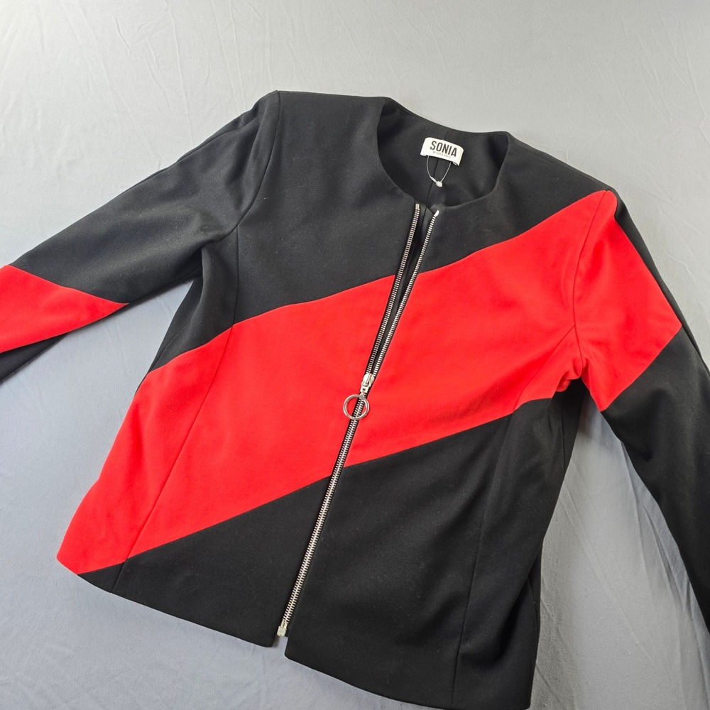 NWOT‎ Sonia by Sonia Rykiel Womens Colorblock Zip Jacket Size 36 Made in Italy
